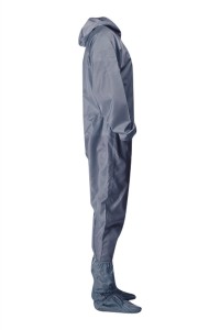 SKPC011  supplies dustless clothing, one-piece hooded clothing, anti-static clothing, anti-dust clothing set, isolation clothing, industrial protective clothing, protective clothing manufacturers, anti-epidemic prevention does not include shoes FDA Qualif side view